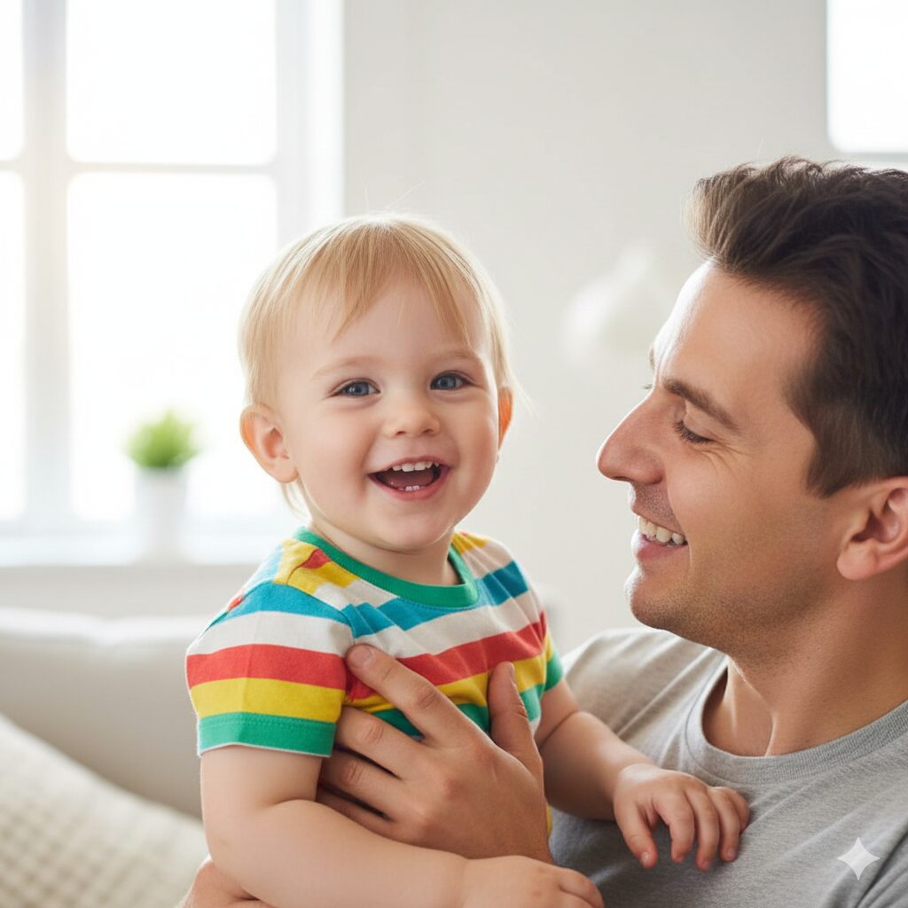 이미지 4 - 발진이 사라진 후 활짝 웃는 아이와 안심하는 부모